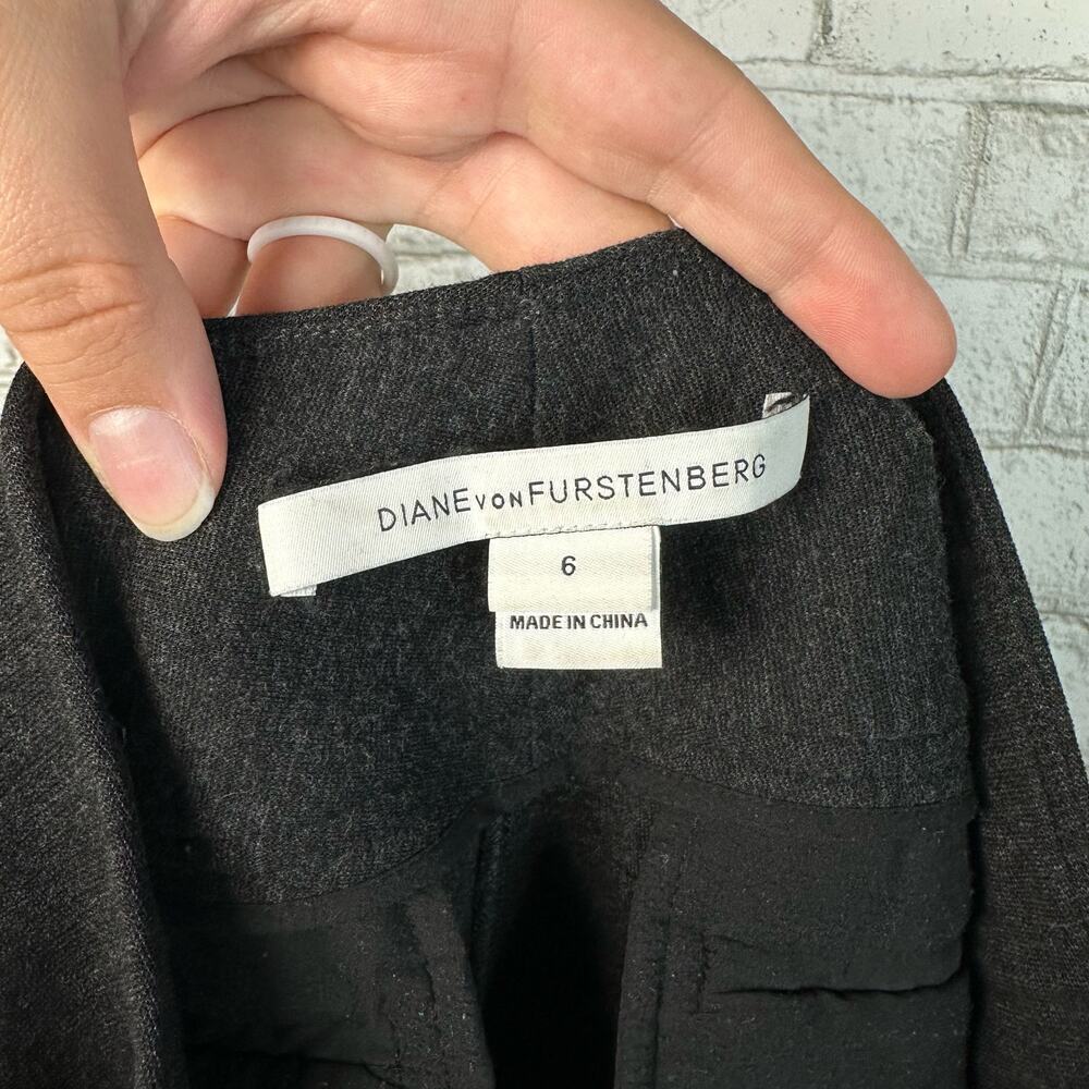Diane von Furstenberg Gray Pants Slim Trousers Stretch Viscose Charcoal 6 - Picture 4 of 8